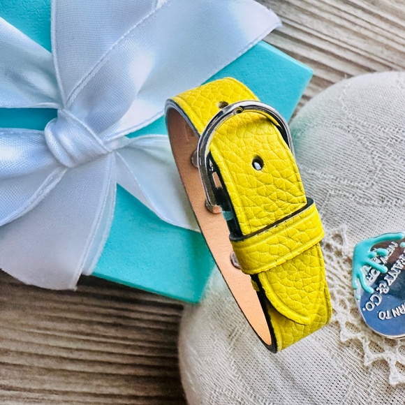 Return To Tiffany & Co Narrow Yellow Leather Bracelet, S/M, Silver - Picture 5 of 9